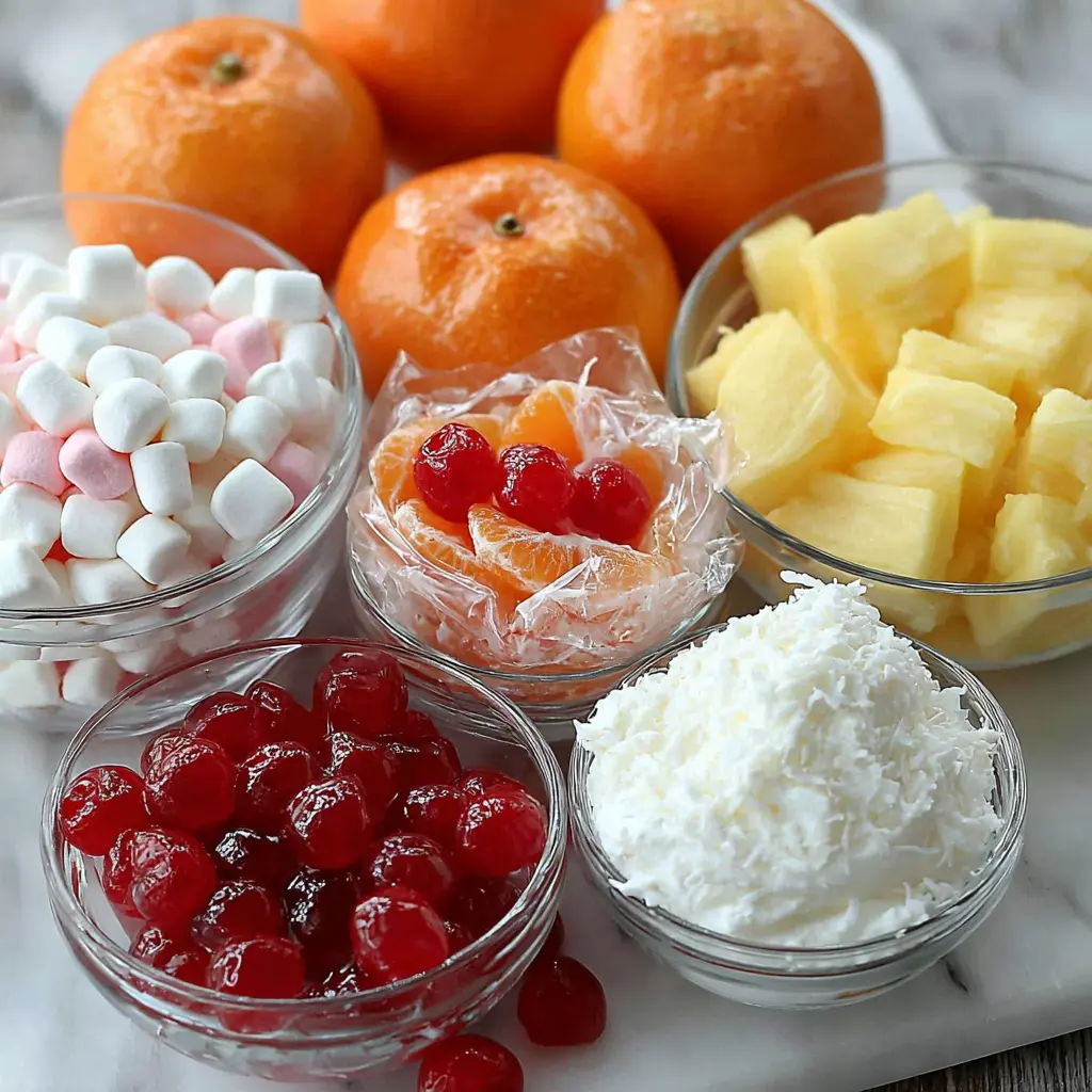 ambrosia salad - main ingredients