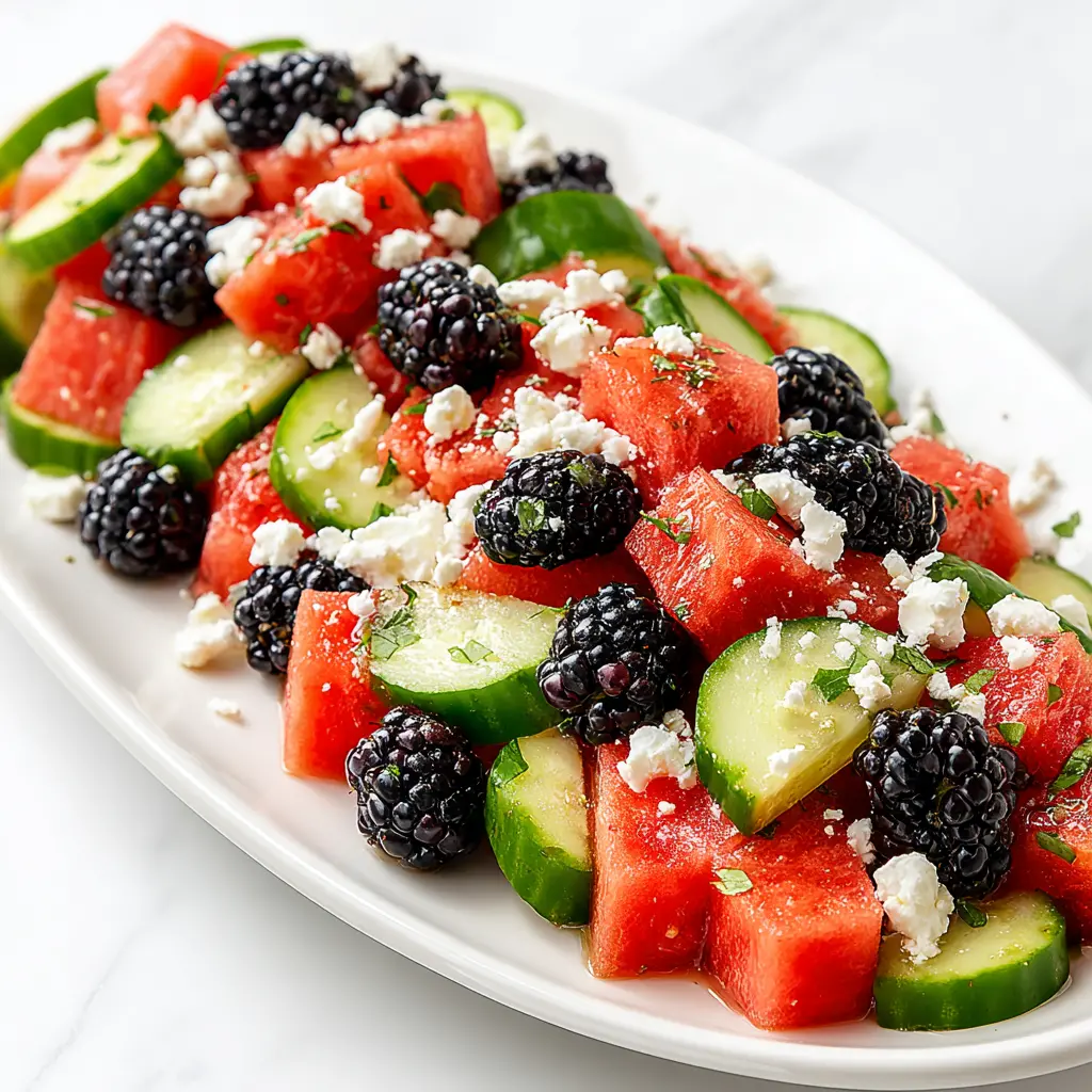 balsamic watermelon blackberry salad