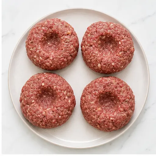 Step 2: Forming patties with thumb indent