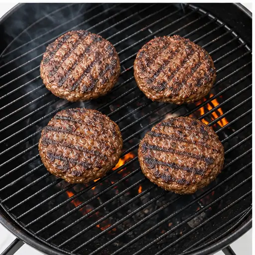 Step 3: Grilling patties on hot grates