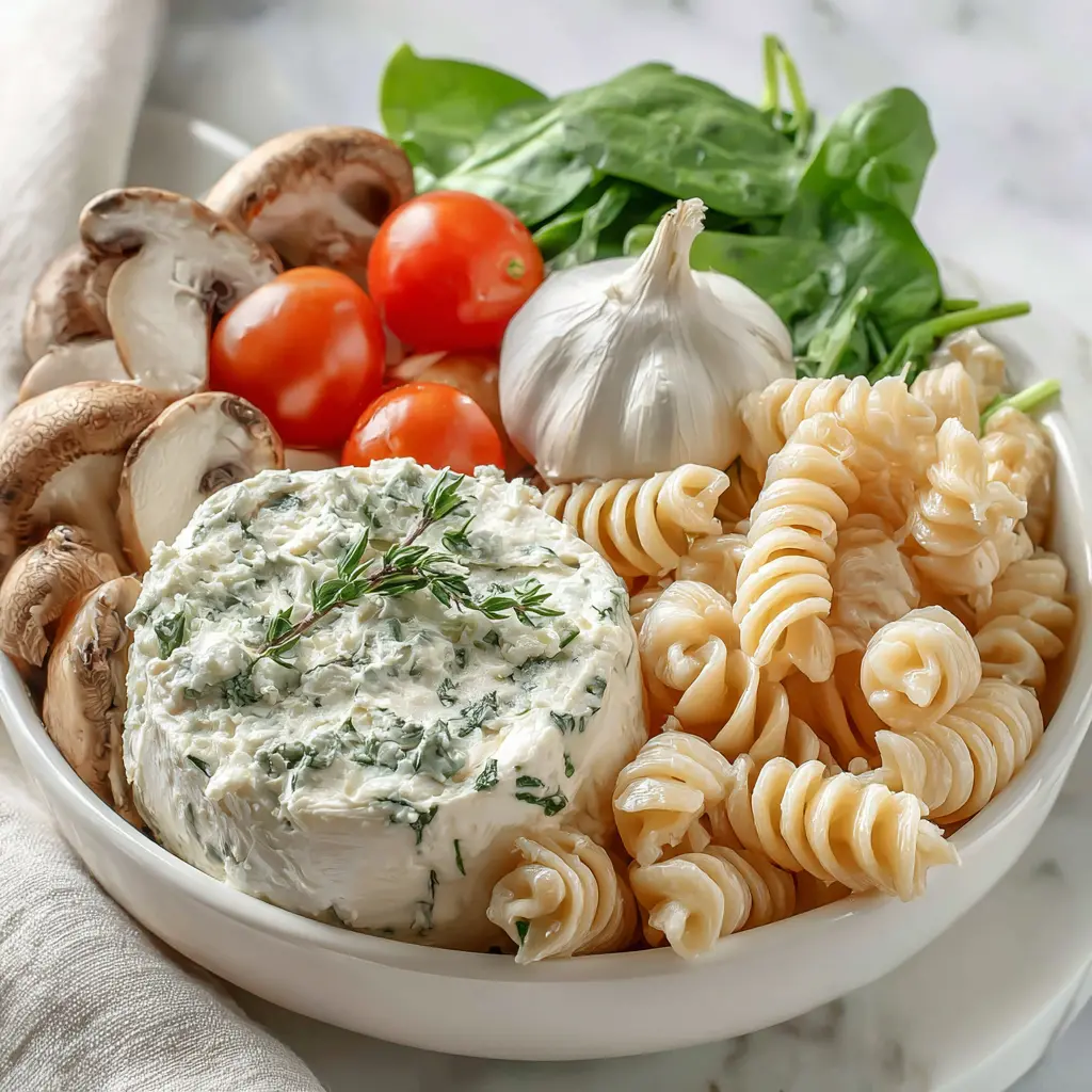 boursin pasta - main ingredients