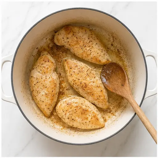 Step 1: Browning chicken fillets in butter