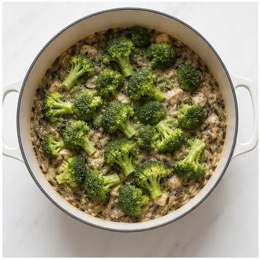 Step 3: Adding fresh broccoli florets