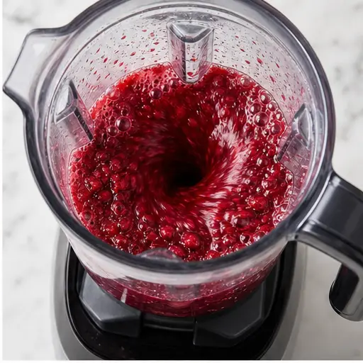 Step 2: Blending cherries, lemon juice, and sugar