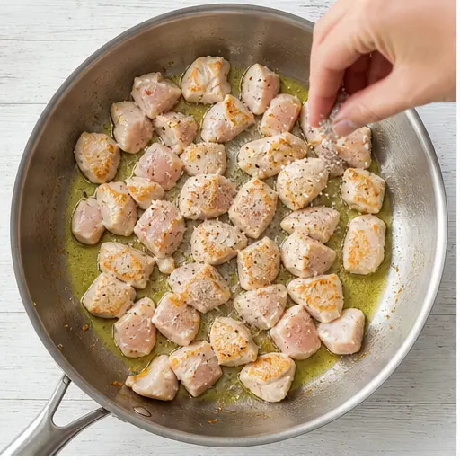 Step 1: Searing chicken fillets in olive oil