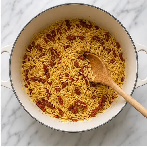 Step 2: Toasting the orzo
