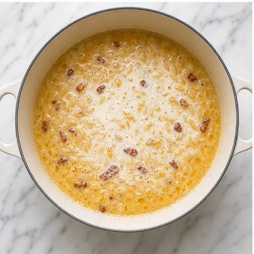 Step 3: Simmering in a creamy broth