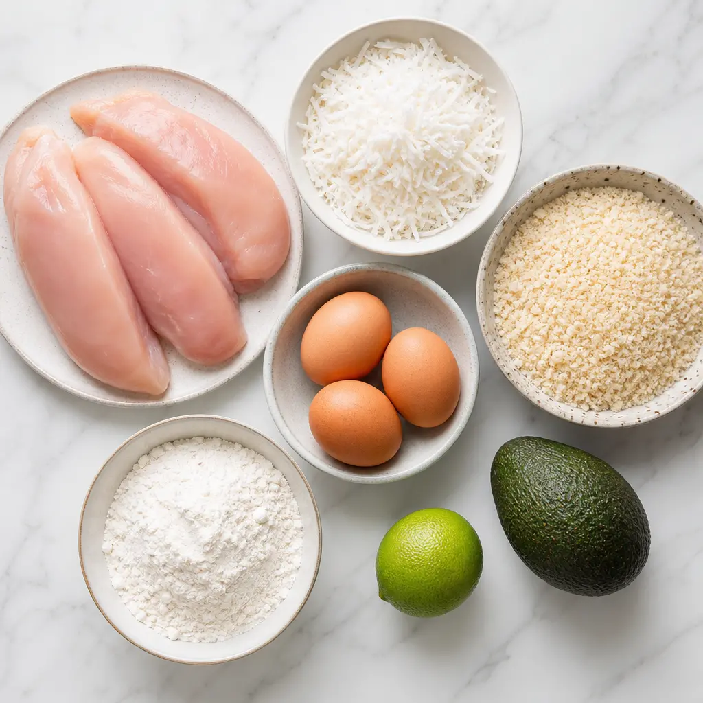 crunchy coconut chicken - main ingredients