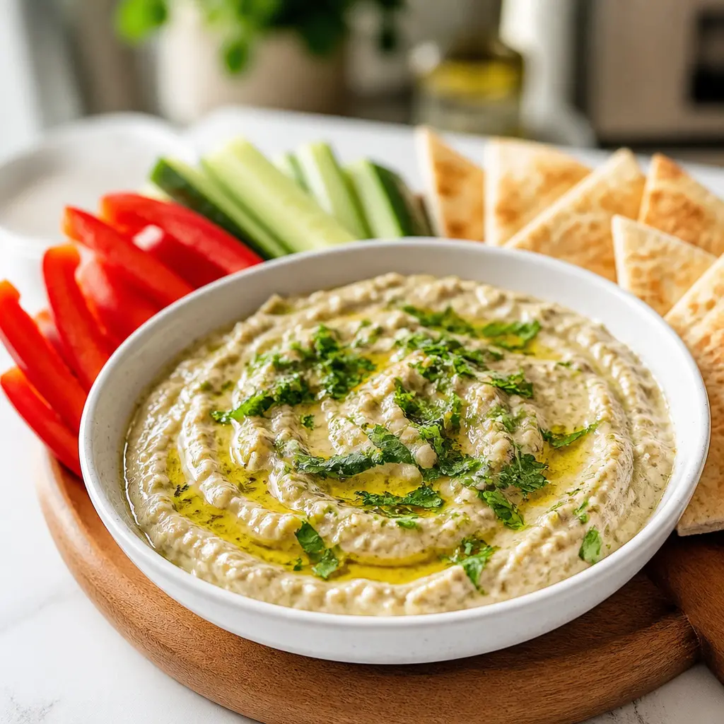 greek roasted eggplant dip melitzanosalata - final presentation