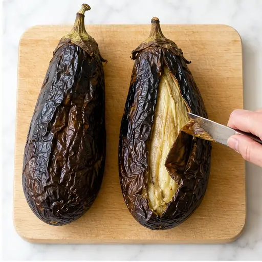 Step 2: Peeling charred skin
