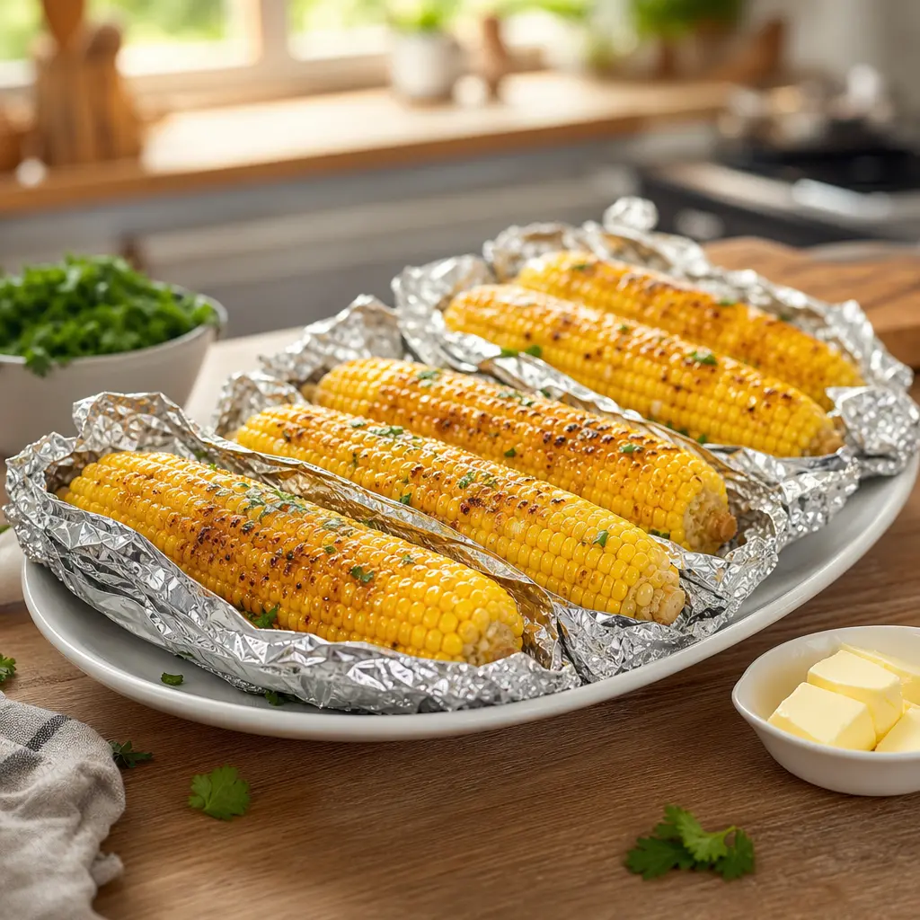 grilled corn on the cob - final presentation