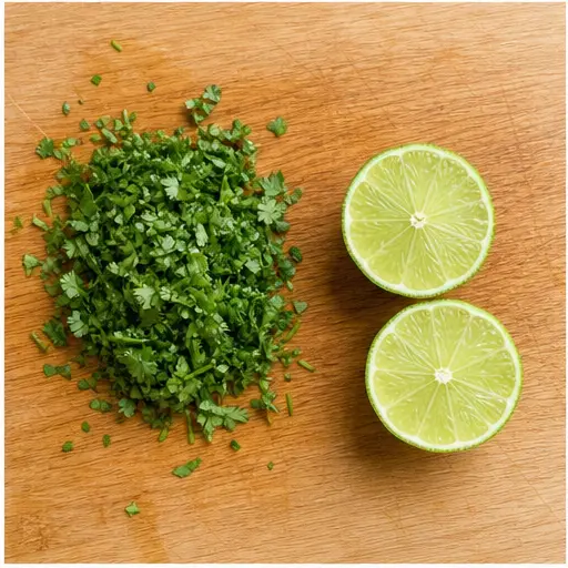 Step 3: Chopping cilantro and juicing lime