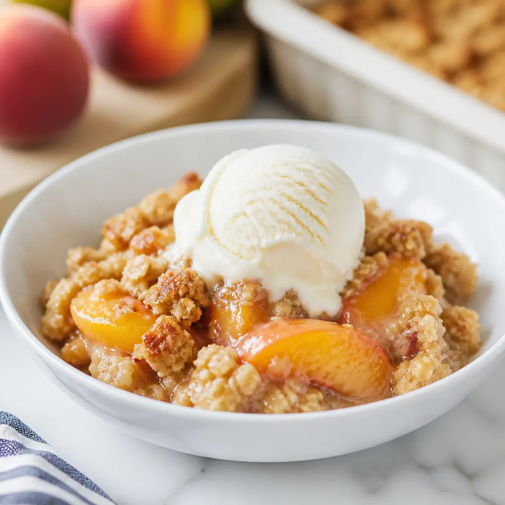 healthy peach crisp - final presentation