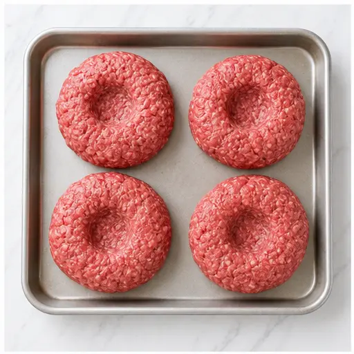 Step 1: Forming patties with thumb indent