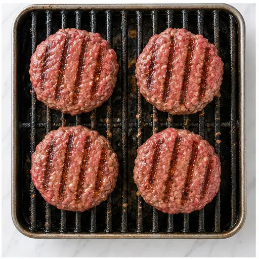 Step 2: Grilling first side with sear marks