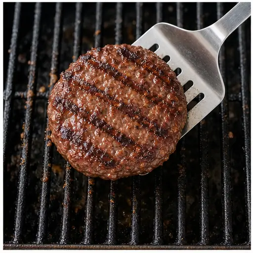 Step 3: Flipping burger patties