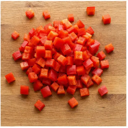Step 4: Diced cubes of bell pepper