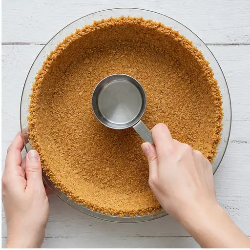 Step 2: Pressing crust into pie pan