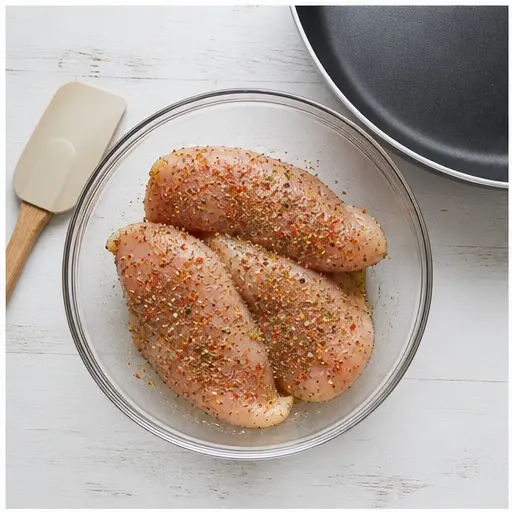 Step 1: Seasoning the chicken fillets