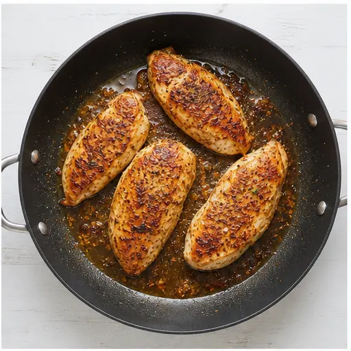 Step 2: Searing the chicken until golden