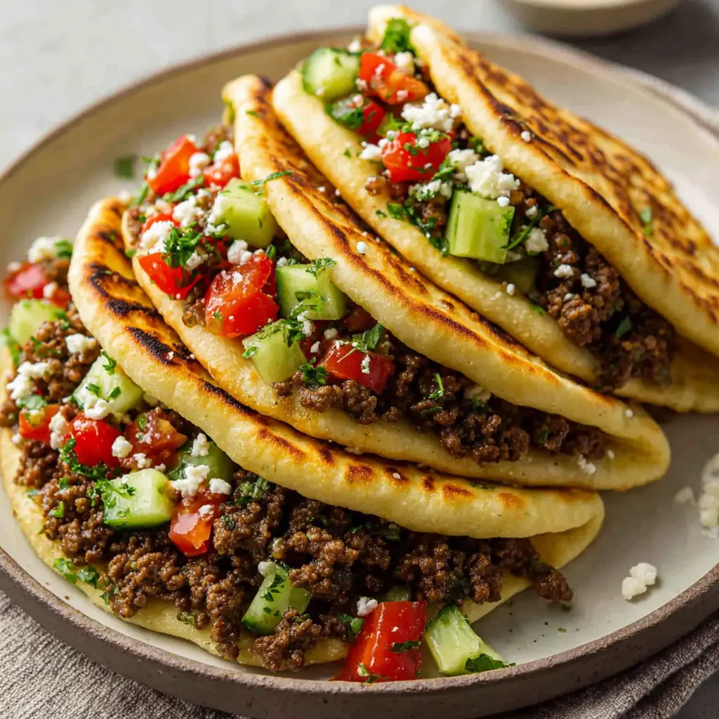 mediterranean ground beef pita pockets