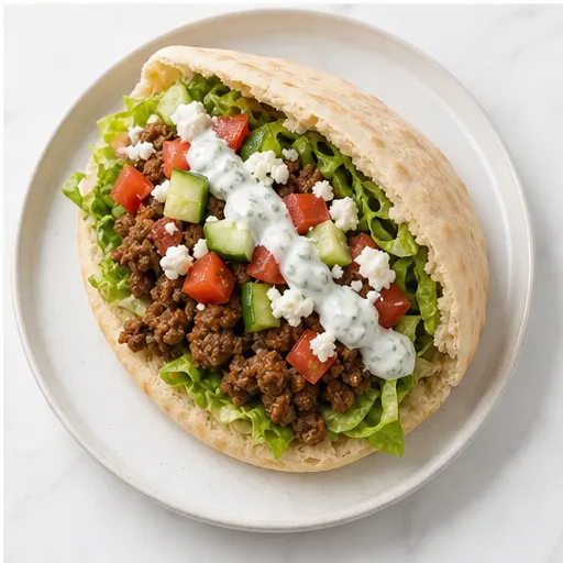 Step 4: Fill pita pockets with beef and toppings