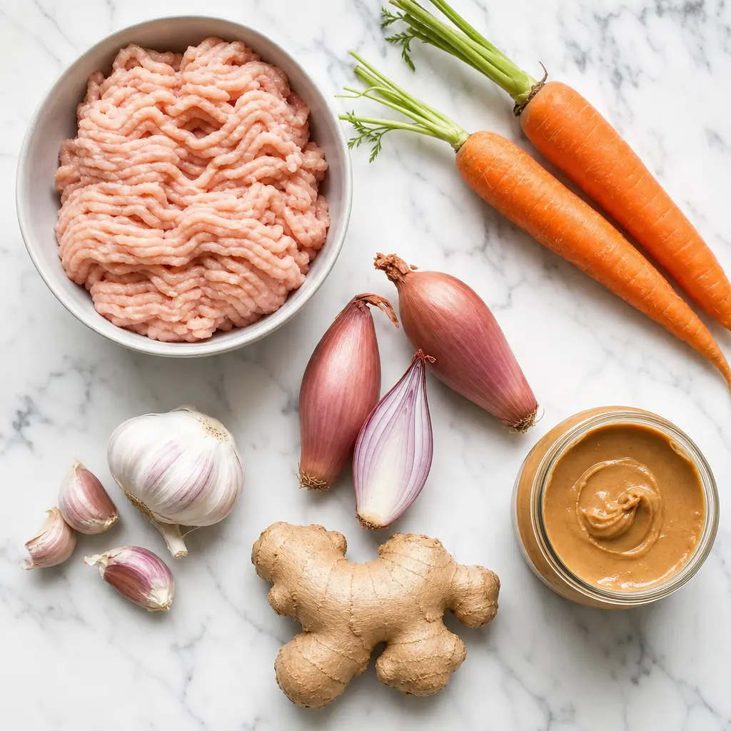 peanut chicken lettuce wraps - main ingredients