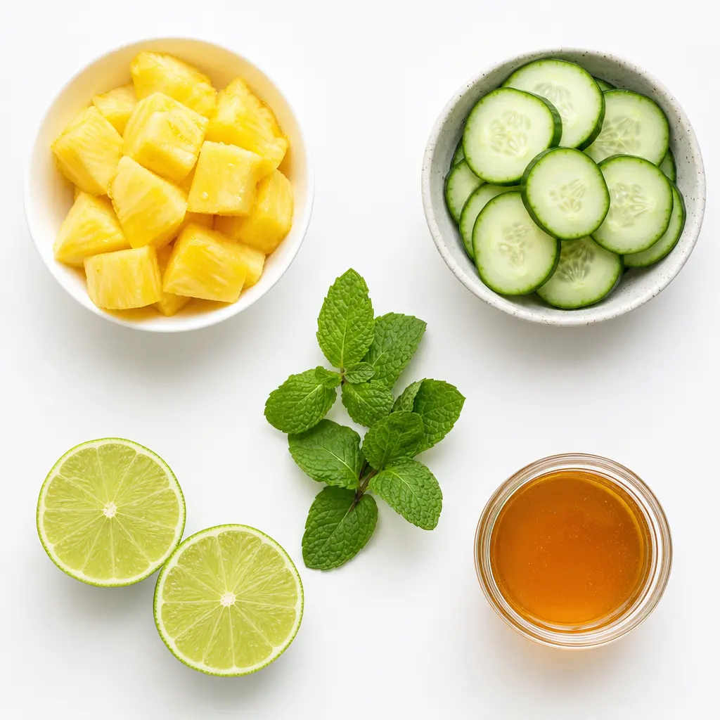 pineapple cucumber salad - main ingredients