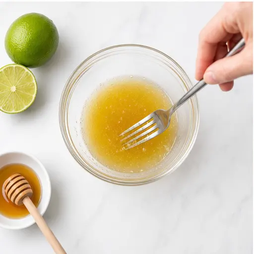 Step 3: Whisking lime and honey dressing