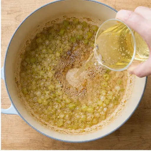 Step 2: Deglazing with white wine