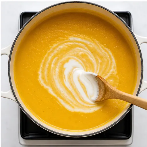 Step 4: Stirring in coconut milk for creaminess