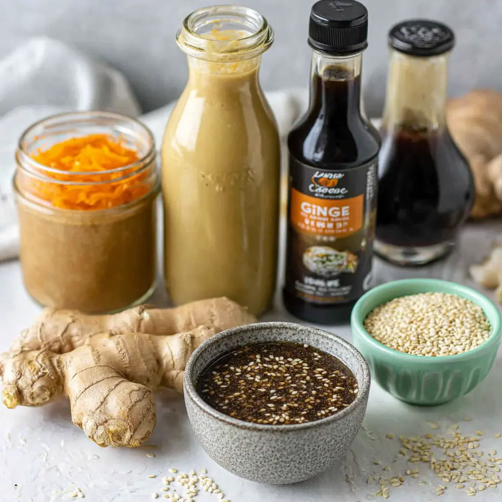 sesame ginger dressing - main ingredients