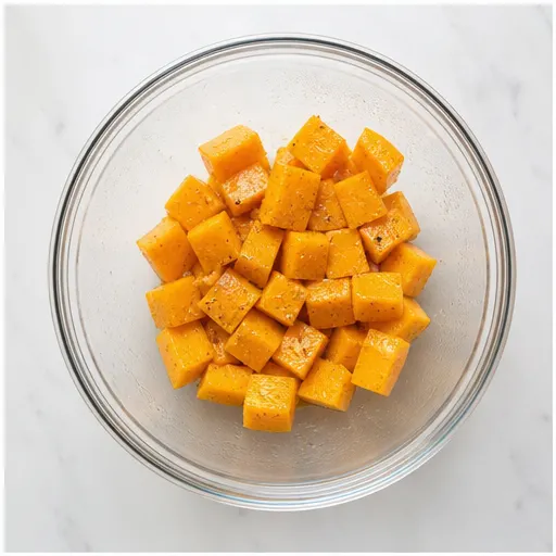 Step 1: Microwave butternut squash to partially soften