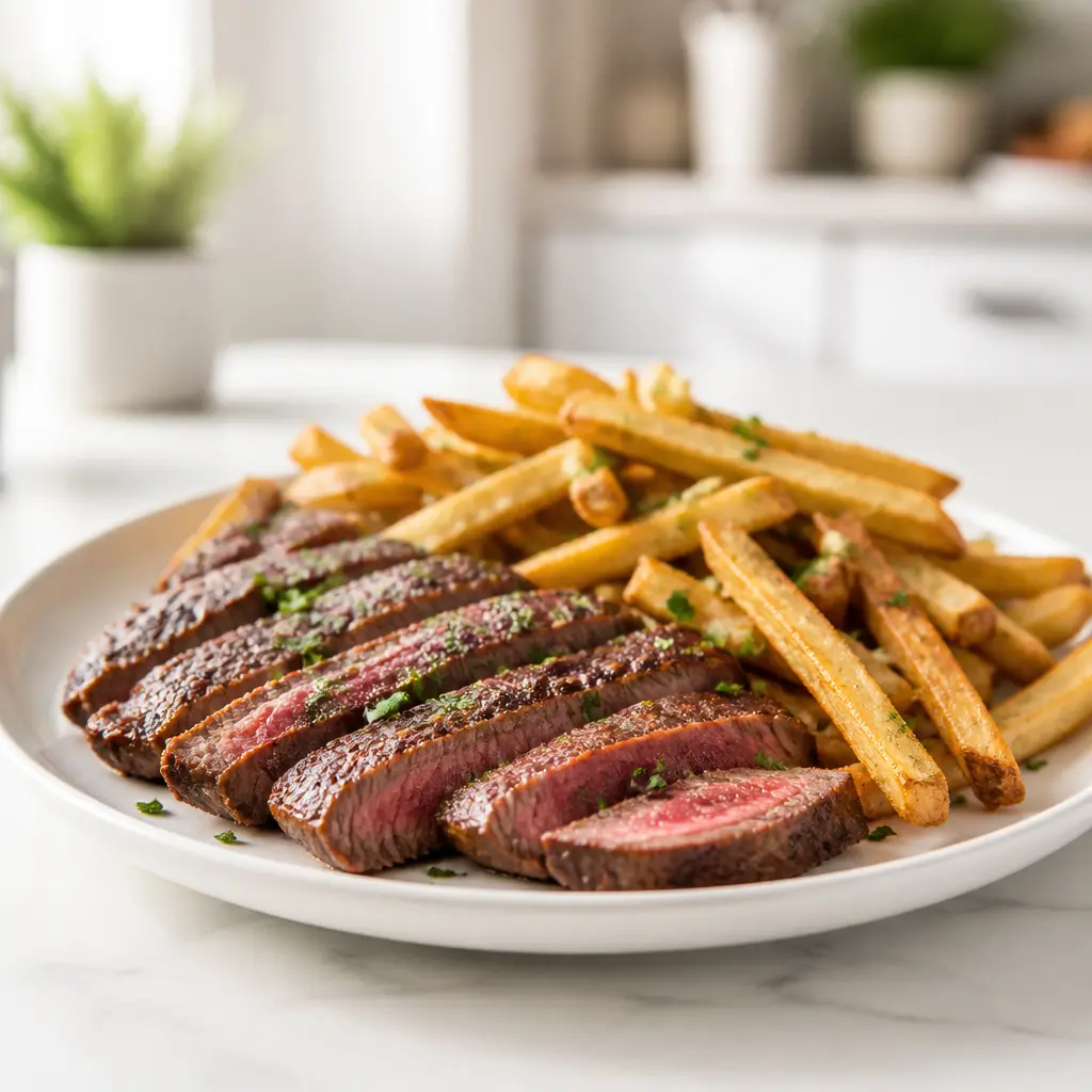 sheet pan steak and fries - final presentation