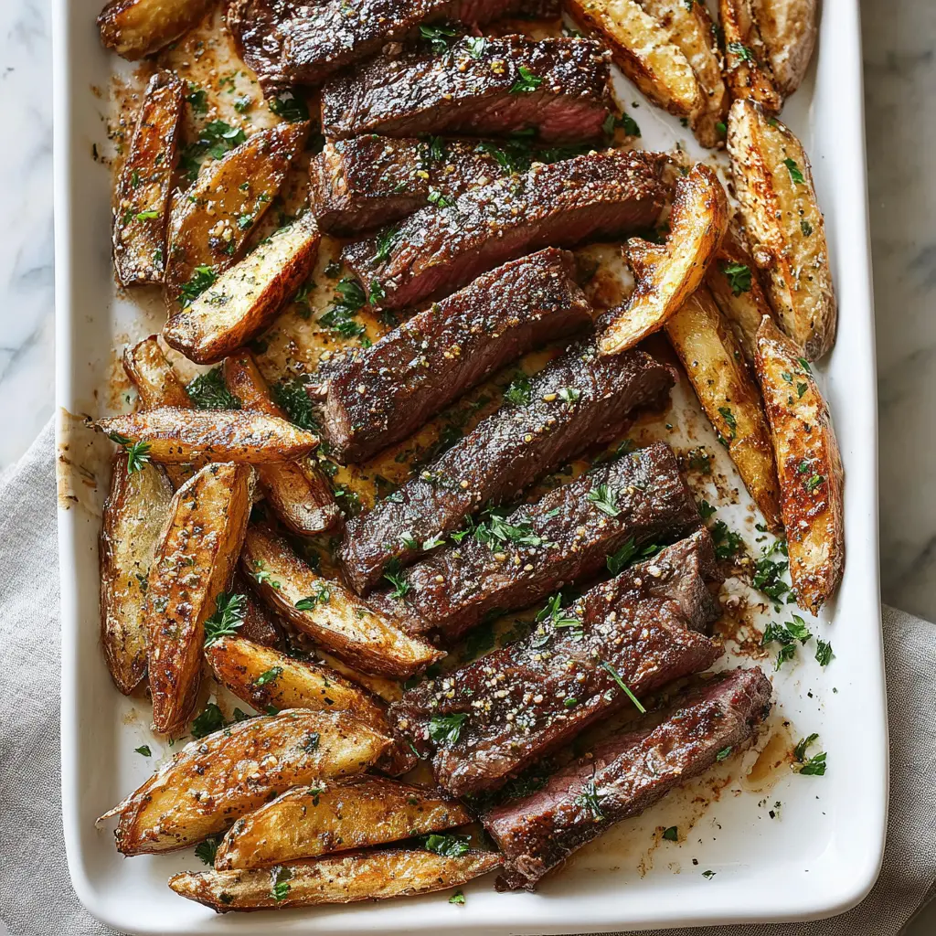 sheet pan steak and fries