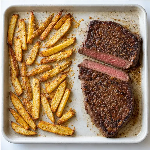 Step 4: Broiled steaks with visible crust