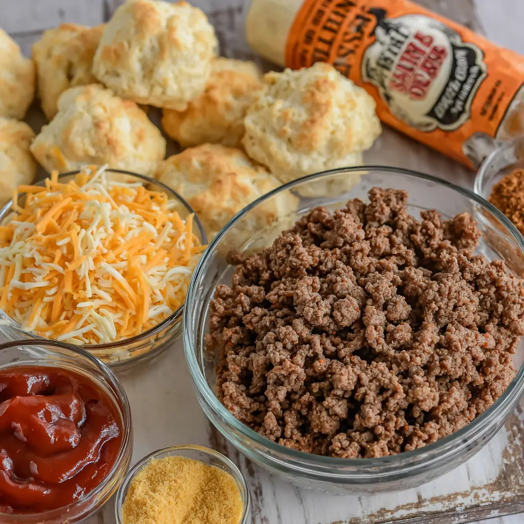 sloppy joe casserole - main ingredients
