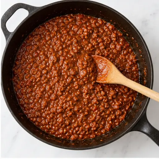 Step 2: Mixing homemade sloppy joe sauce