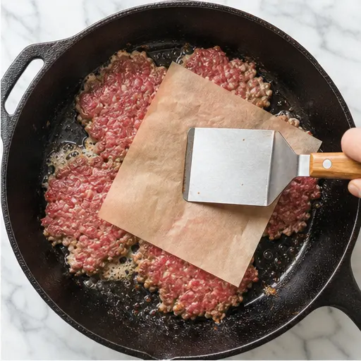 Step 2: Smashing patties flat