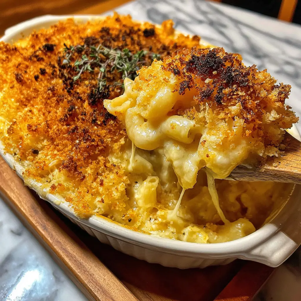 smoked gouda mac and cheese - final presentation
