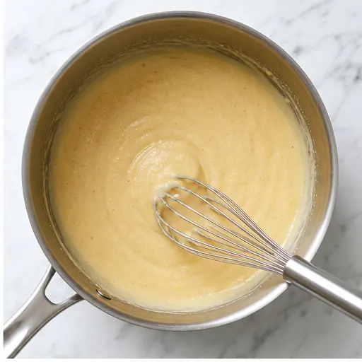 Step 2: Whisking the béchamel sauce base