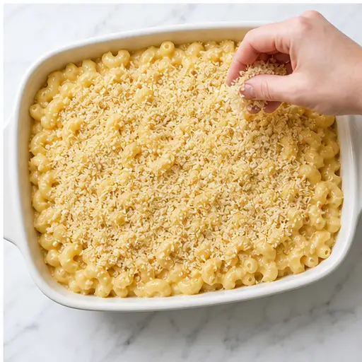 Step 4: Adding the buttery panko topping