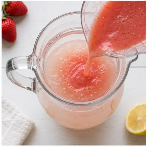Step 3: Combining the puree with coconut water and simple syrup