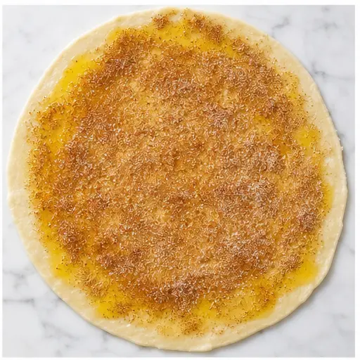 Step 2: Brush pie crust with butter and sprinkle cinnamon sugar