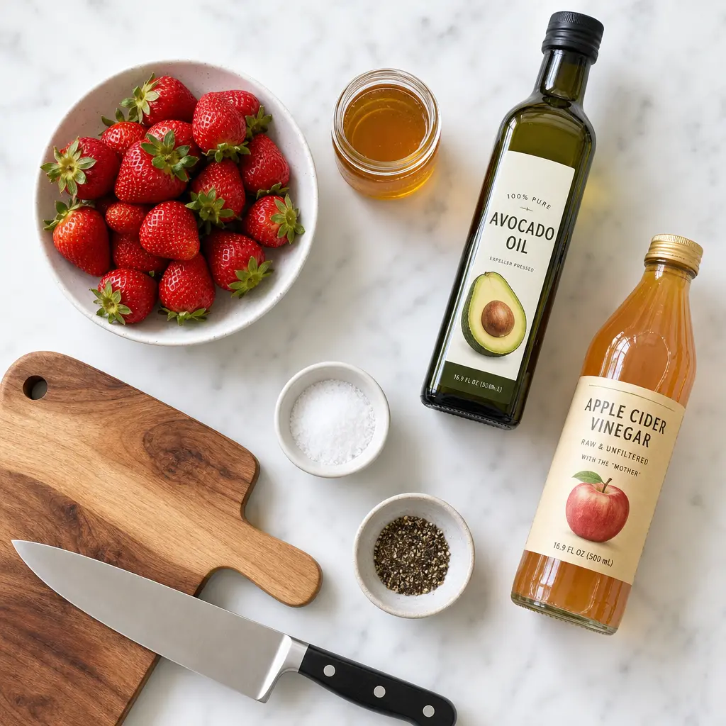 strawberry vinaigrette - main ingredients