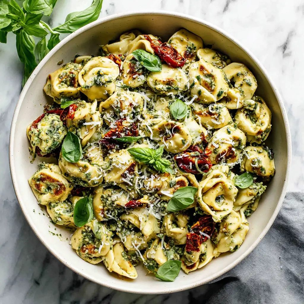 summer pesto tortellini skillet - final presentation
