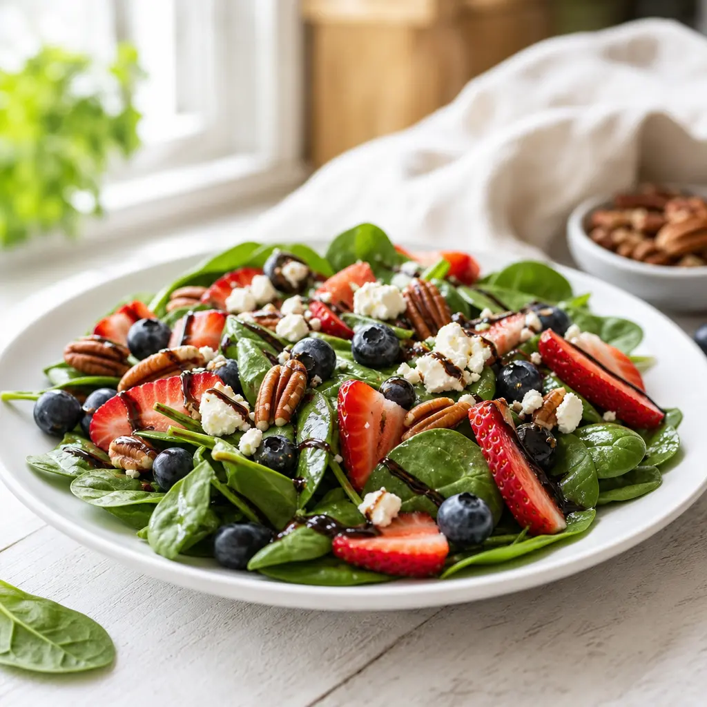summer salad with berries - final presentation