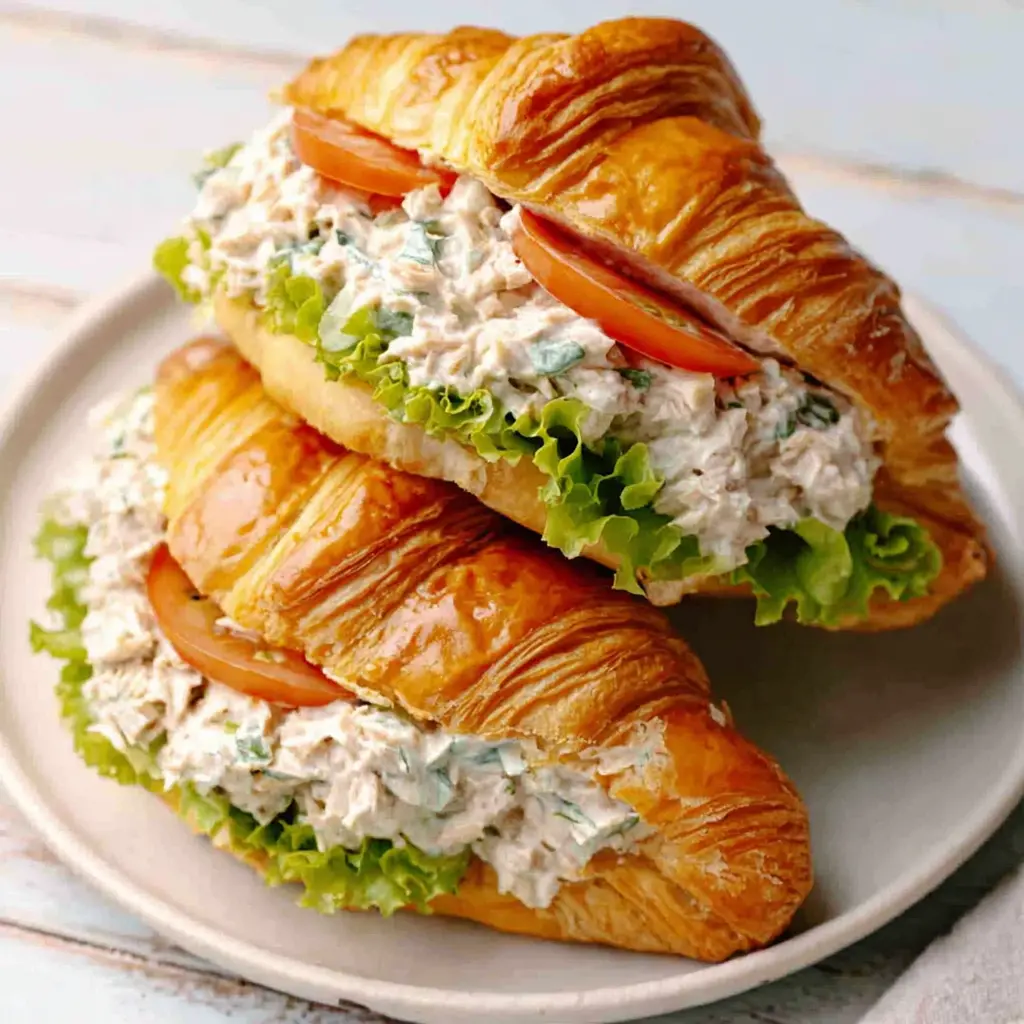 tuna salad croissant sandwich