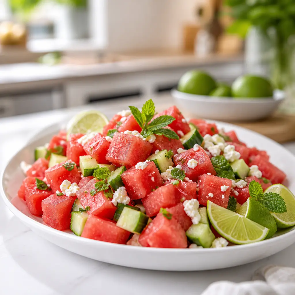 watermelon fruit salad - final presentation