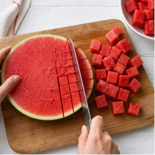 Step 1: Cubing the watermelon